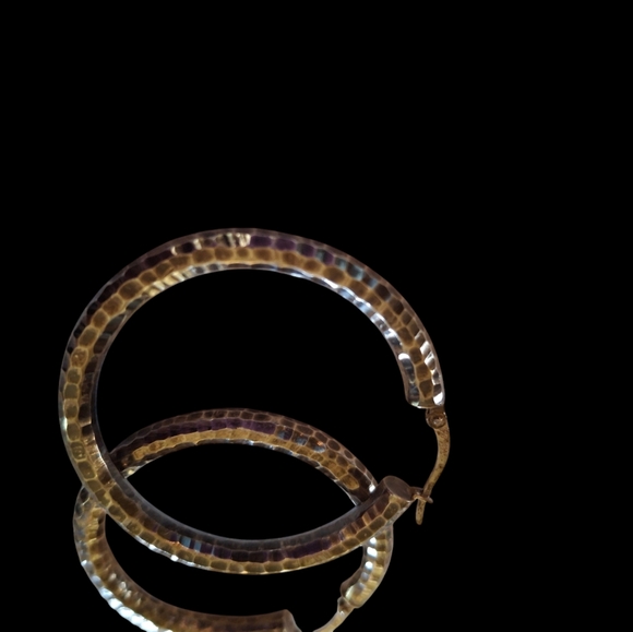 Impressive Vintage JCM Jacmel Mauritius Sterling Silver 925 Hammered Hoop Earrin - Picture 10 of 16
